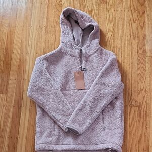 Girlfriend Collective Women's Hooded Recycled Fleece - Soft Pink-Sz Small